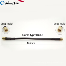 Alta calidad 1pcs 17.5cm RP-SMA macho a RP SMA Conectores hembra pin macho RF Coaxial RG58 Cable de extensión